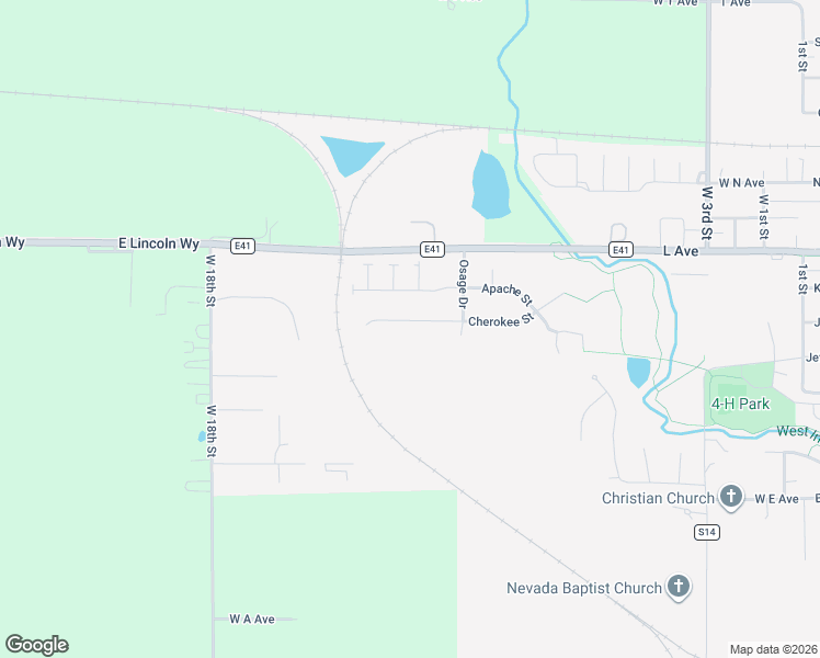 map of restaurants, bars, coffee shops, grocery stores, and more near 1111 Cherokee Street in Nevada