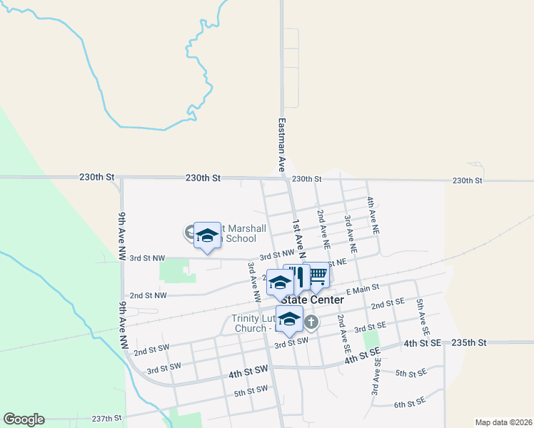 map of restaurants, bars, coffee shops, grocery stores, and more near 500 2nd Avenue Northwest in State Center