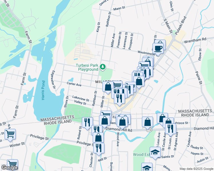 map of restaurants, bars, coffee shops, grocery stores, and more near 109 Norfolk Street in Bellingham