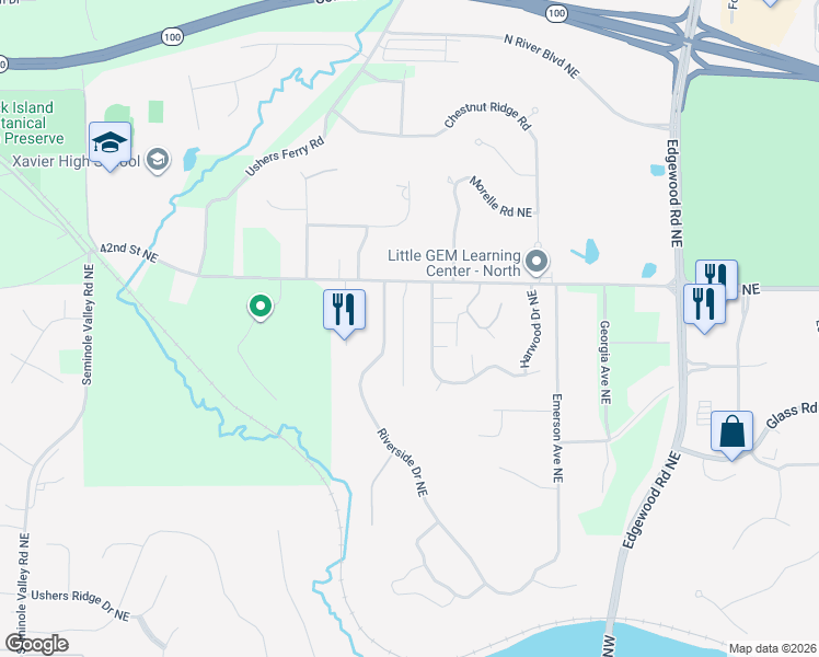 map of restaurants, bars, coffee shops, grocery stores, and more near 4028 Forest View Court Northeast in Cedar Rapids
