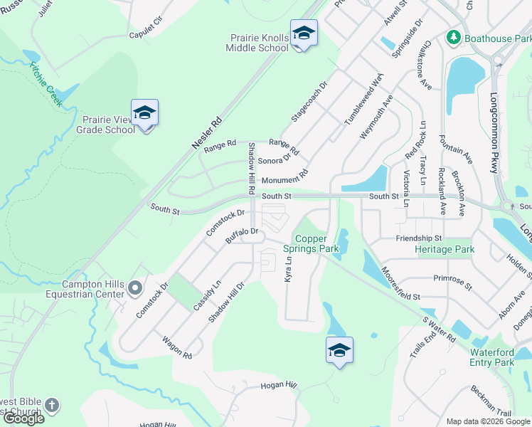 map of restaurants, bars, coffee shops, grocery stores, and more near 222 Comstock Drive in Elgin