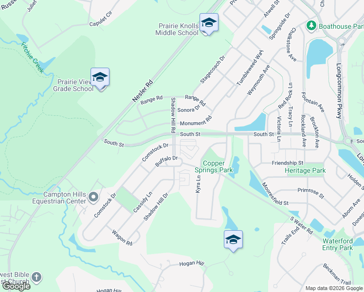 map of restaurants, bars, coffee shops, grocery stores, and more near 222 Comstock Drive in Elgin