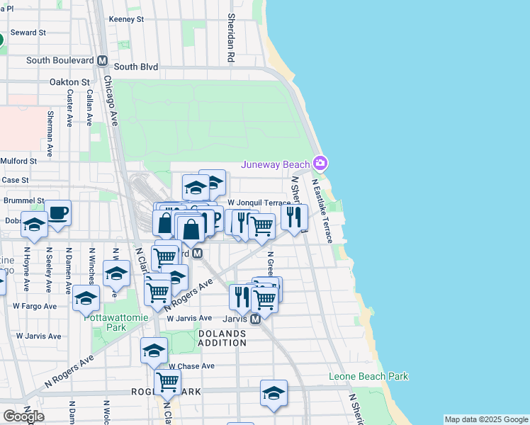 map of restaurants, bars, coffee shops, grocery stores, and more near in Chicago
