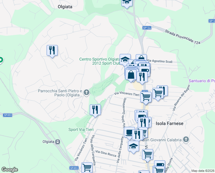 map of restaurants, bars, coffee shops, grocery stores, and more near in Roma