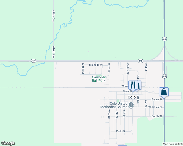 map of restaurants, bars, coffee shops, grocery stores, and more near 211 Clayton Circle in Colo