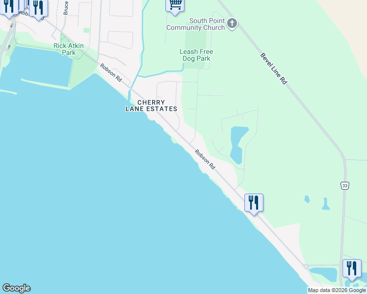 map of restaurants, bars, coffee shops, grocery stores, and more near 204 Robson Road in Essex County