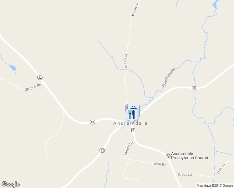 map of restaurants, bars, coffee shops, grocery stores, and more near 33 Woods Drive in Ancramdale