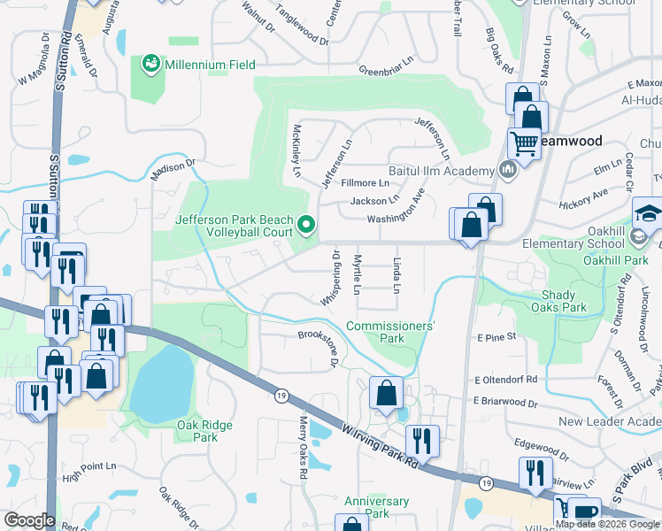 map of restaurants, bars, coffee shops, grocery stores, and more near 28 Truman in Streamwood