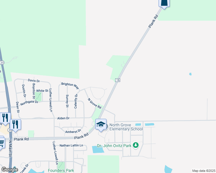 map of restaurants, bars, coffee shops, grocery stores, and more near 867 Coventry Circle South in Sycamore