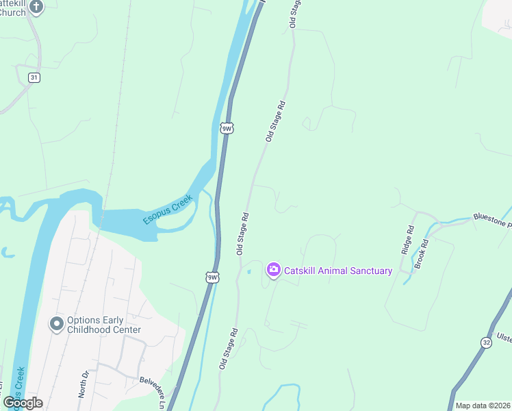 map of restaurants, bars, coffee shops, grocery stores, and more near 356 Old Stage Road in Saugerties