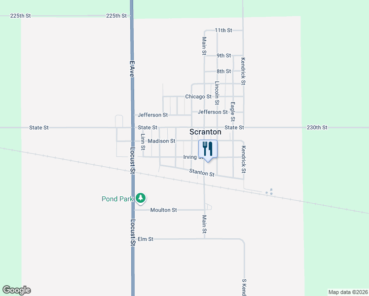 map of restaurants, bars, coffee shops, grocery stores, and more near 1008 Grant Street in Scranton