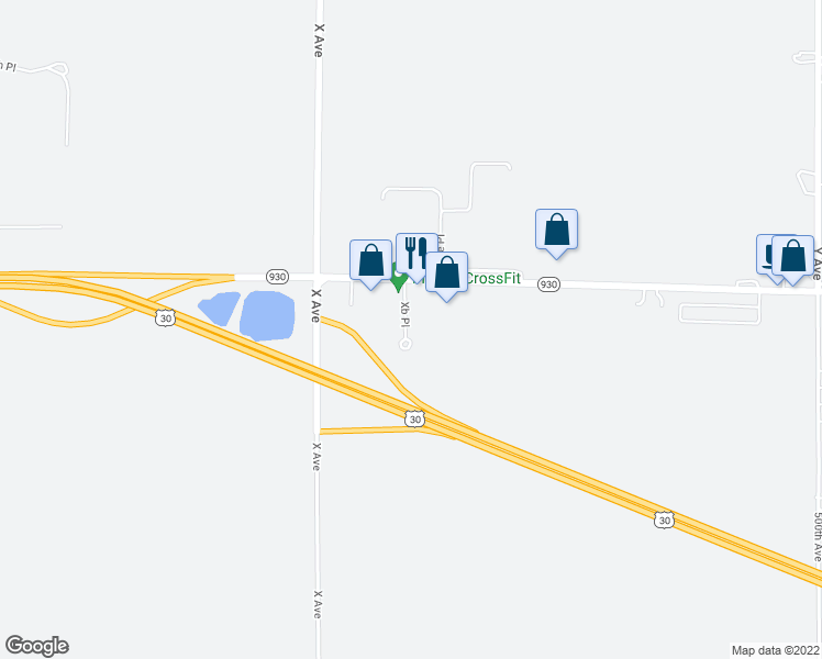 map of restaurants, bars, coffee shops, grocery stores, and more near 2316 230th Street in Ames