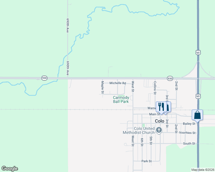 map of restaurants, bars, coffee shops, grocery stores, and more near 211 Clayton Circle in Colo
