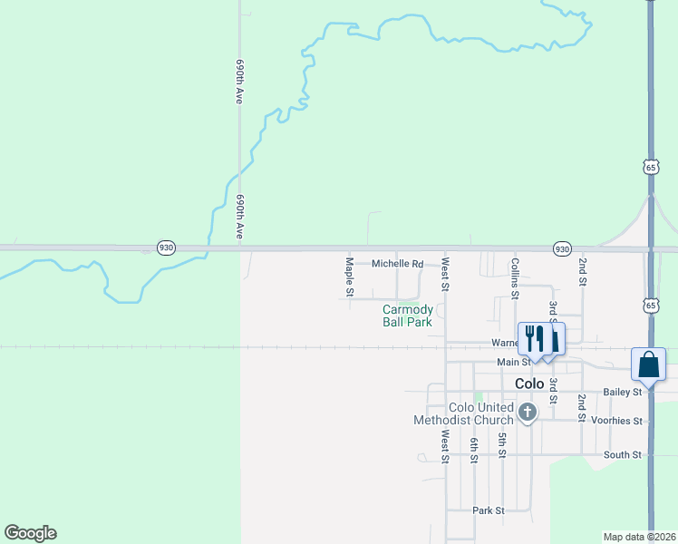 map of restaurants, bars, coffee shops, grocery stores, and more near 210 Maple Street in Colo