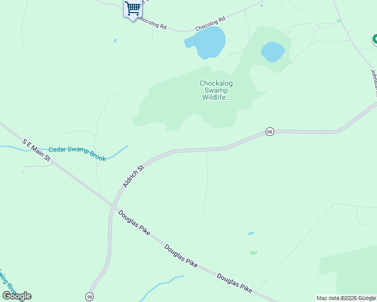 map of restaurants, bars, coffee shops, grocery stores, and more near 791 Aldrich Street in Uxbridge