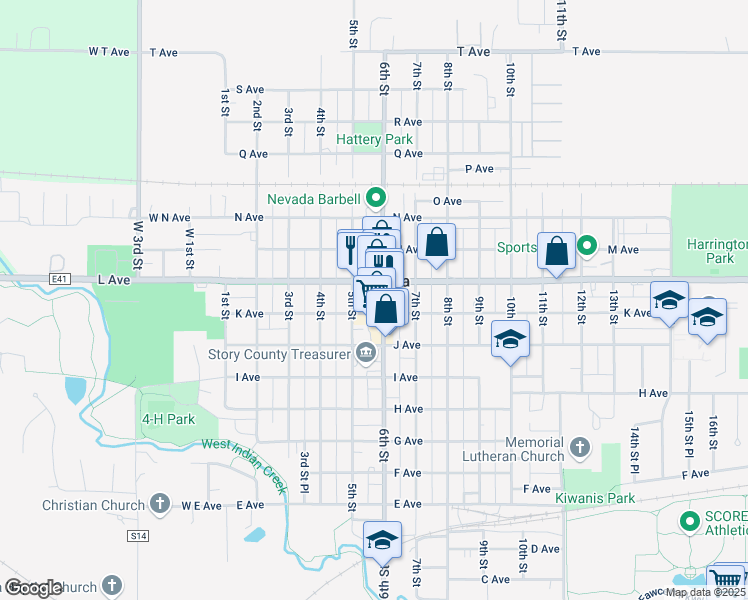 map of restaurants, bars, coffee shops, grocery stores, and more near in Nevada
