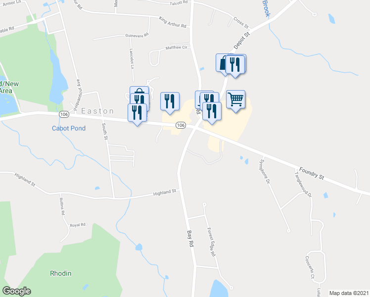 map of restaurants, bars, coffee shops, grocery stores, and more near in 