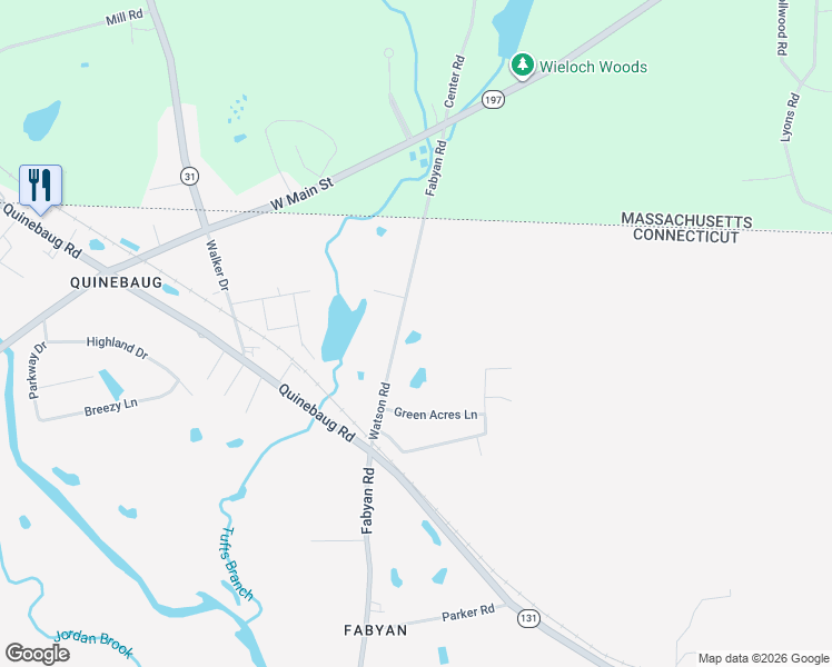 map of restaurants, bars, coffee shops, grocery stores, and more near 42 Watson Road in Thompson