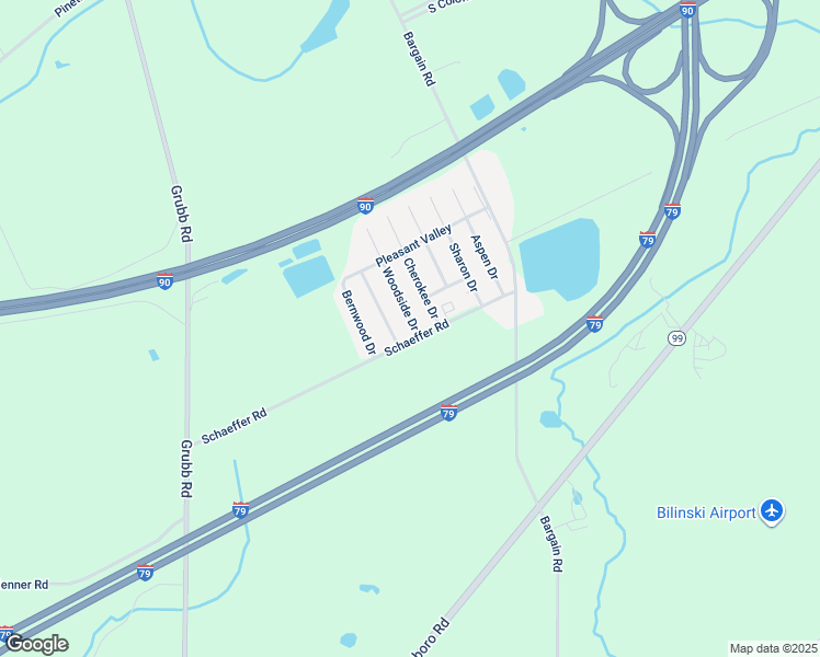 map of restaurants, bars, coffee shops, grocery stores, and more near 13 Woodside Drive in McKean