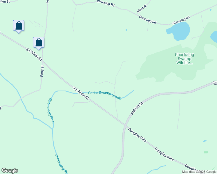 map of restaurants, bars, coffee shops, grocery stores, and more near 6 Mystic Valley Lane in Uxbridge