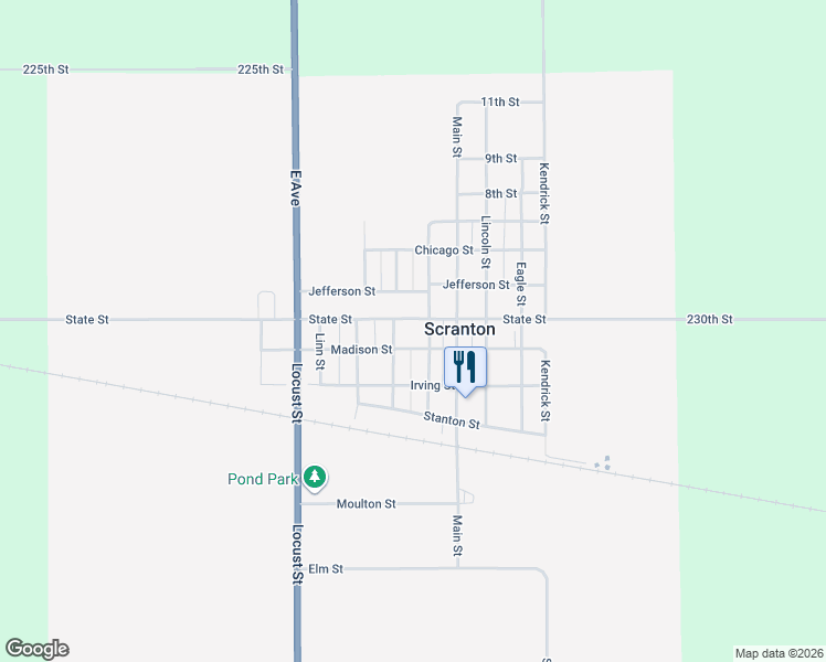 map of restaurants, bars, coffee shops, grocery stores, and more near 902 Grant Street in Scranton