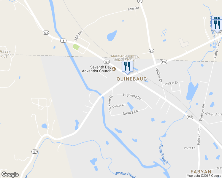 map of restaurants, bars, coffee shops, grocery stores, and more near 112 Old Turnpike Road in Thompson
