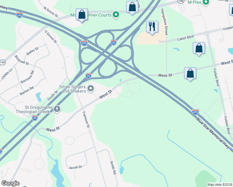 map of restaurants, bars, coffee shops, grocery stores, and more near 868 West Street in Mansfield