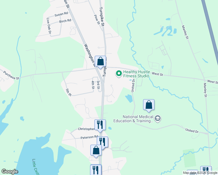 map of restaurants, bars, coffee shops, grocery stores, and more near 294R Turnpike Street in Easton