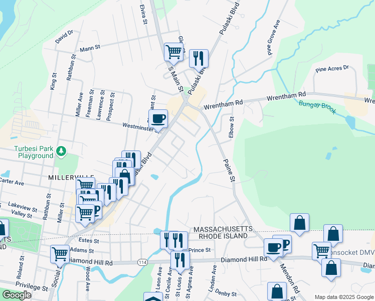 map of restaurants, bars, coffee shops, grocery stores, and more near 12 Summer Street in Bellingham