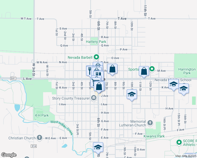 map of restaurants, bars, coffee shops, grocery stores, and more near in Nevada