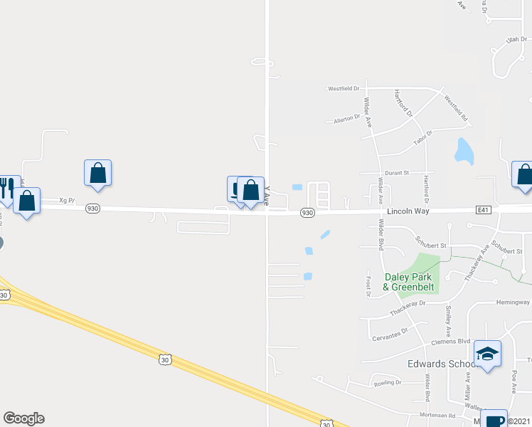 map of restaurants, bars, coffee shops, grocery stores, and more near 6100 West Lincoln Way in Ames