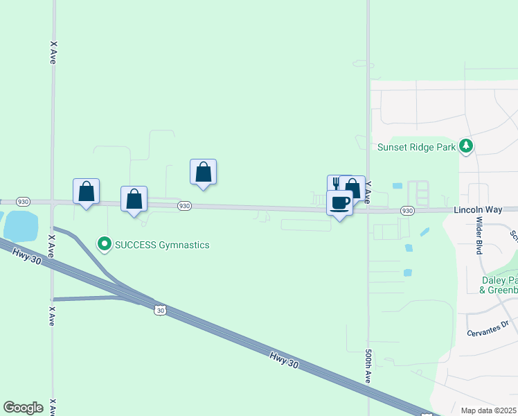 map of restaurants, bars, coffee shops, grocery stores, and more near 2366 West Lincoln Way in Ames