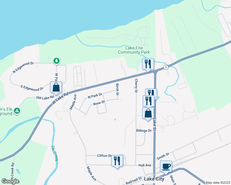 map of restaurants, bars, coffee shops, grocery stores, and more near 10212-10264 Rose St in Lake City