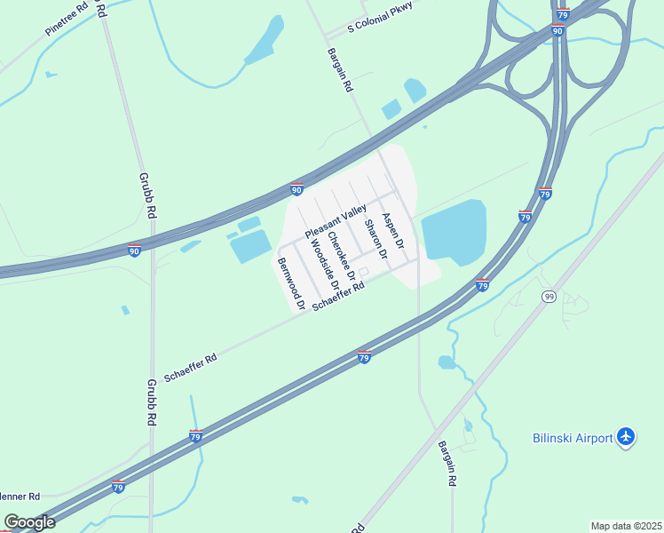 map of restaurants, bars, coffee shops, grocery stores, and more near 13 Woodside Drive in McKean