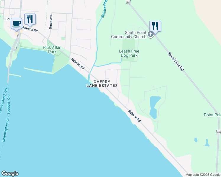 map of restaurants, bars, coffee shops, grocery stores, and more near 178 Robson Road in Essex County