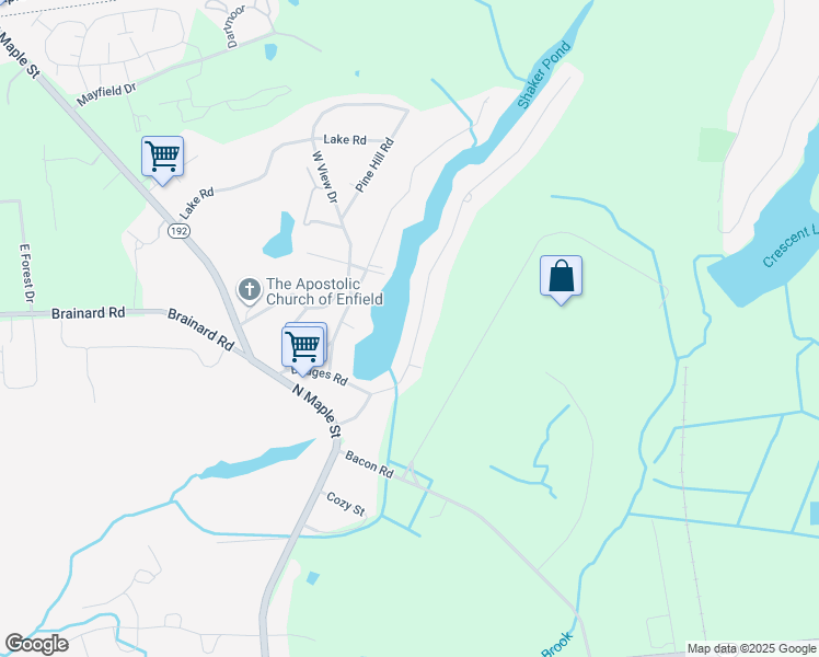 map of restaurants, bars, coffee shops, grocery stores, and more near 53 Cottage Road in Enfield