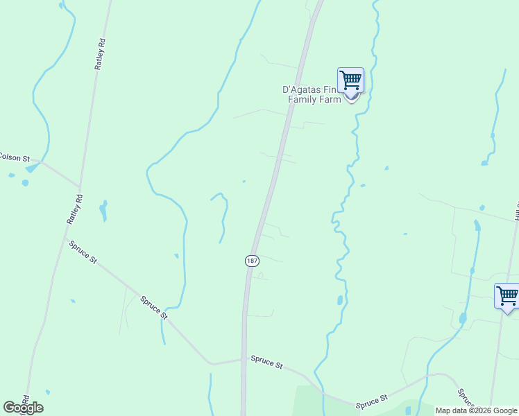 map of restaurants, bars, coffee shops, grocery stores, and more near 1239 North Grand Street in Suffield