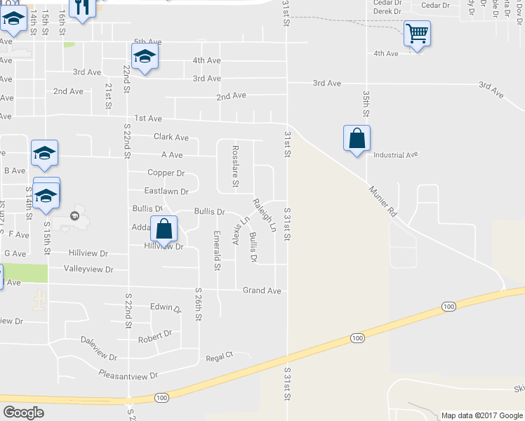 map of restaurants, bars, coffee shops, grocery stores, and more near 705 Raleigh Lane in Marion