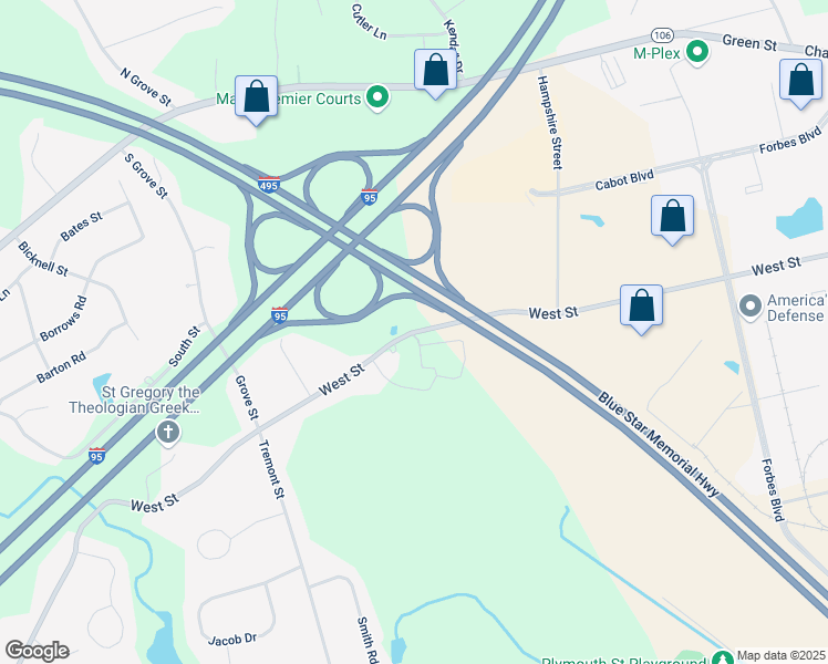 map of restaurants, bars, coffee shops, grocery stores, and more near 836 West Street in Mansfield