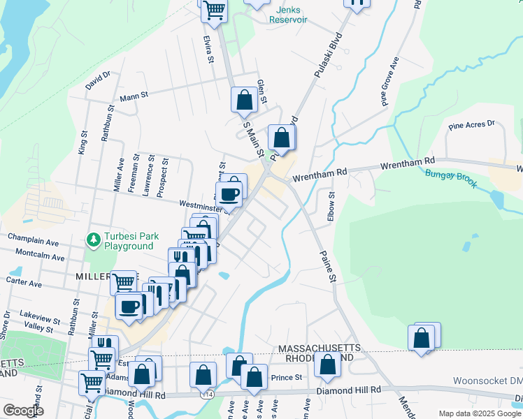 map of restaurants, bars, coffee shops, grocery stores, and more near 21 Orchard Street in Bellingham