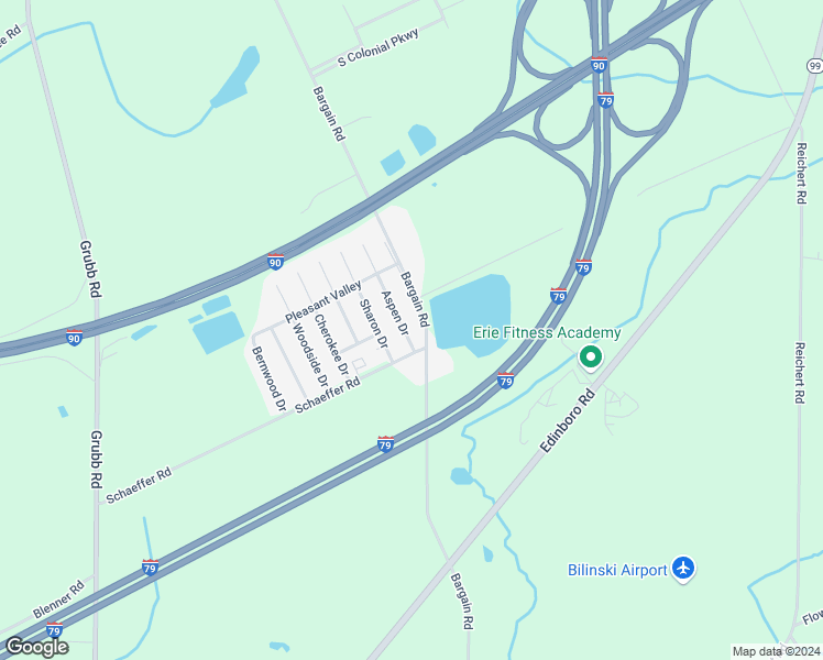 map of restaurants, bars, coffee shops, grocery stores, and more near 7 Aspen Drive in McKean