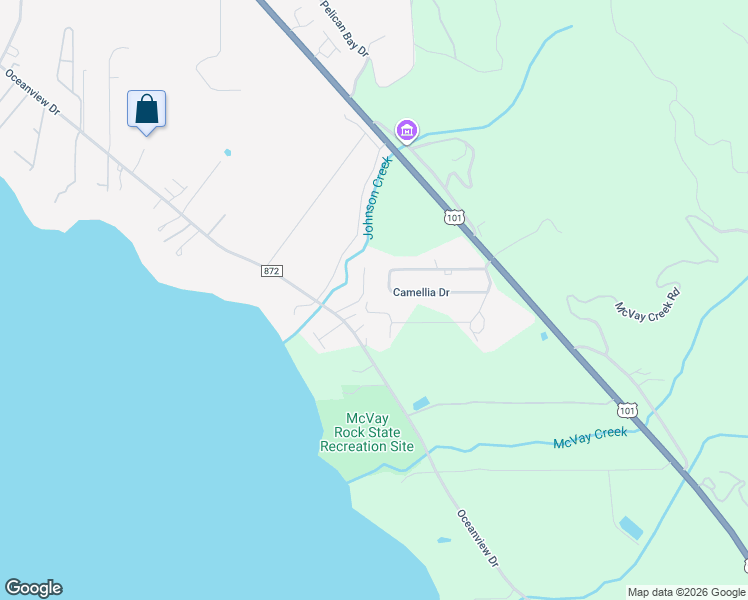 map of restaurants, bars, coffee shops, grocery stores, and more near 98559 Woodriff Lane in Brookings