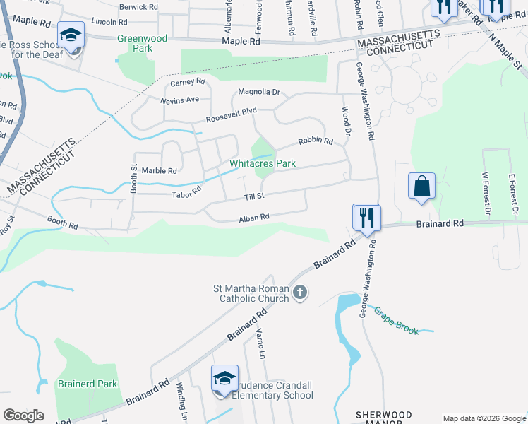 map of restaurants, bars, coffee shops, grocery stores, and more near 14 Alban Road in Enfield