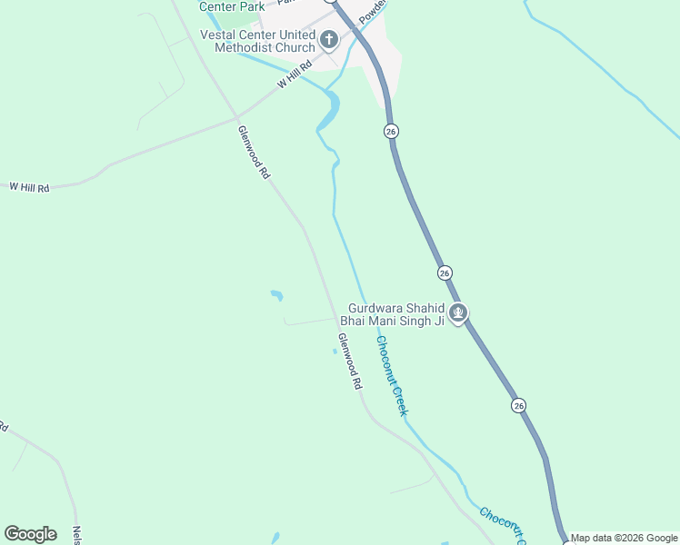 map of restaurants, bars, coffee shops, grocery stores, and more near 2405 Glenwood Road in Vestal
