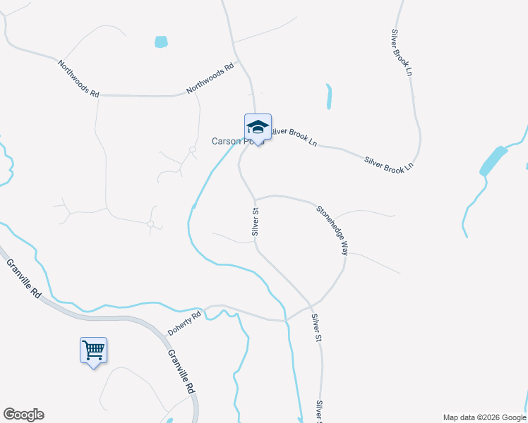 map of restaurants, bars, coffee shops, grocery stores, and more near 5 Stonehedge Way in Granby