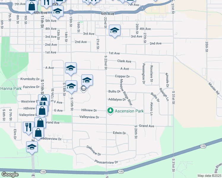 map of restaurants, bars, coffee shops, grocery stores, and more near 2210 Bullis Dr in Marion