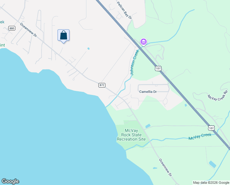 map of restaurants, bars, coffee shops, grocery stores, and more near 15289 Oceanview Drive in Brookings