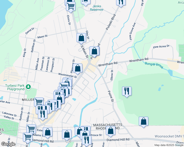 map of restaurants, bars, coffee shops, grocery stores, and more near 21 Orchard Street in Bellingham