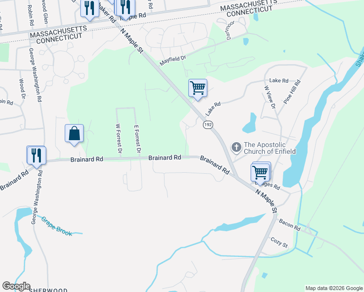 map of restaurants, bars, coffee shops, grocery stores, and more near 327 Ashmead Cmns in Enfield