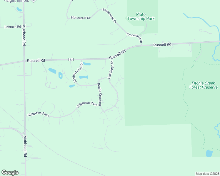 map of restaurants, bars, coffee shops, grocery stores, and more near 10N757 Prairie Crossing in Elgin
